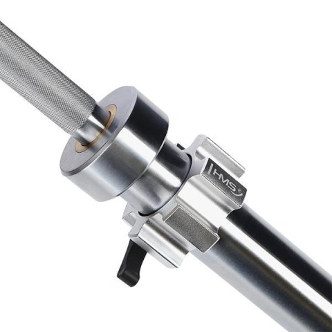 GO900 GRYF OLIMPIJSKI 20KG 2200MM HMS PREMIUM + ZG1500 SILVER ZACISKI LOCK JAW (2 szt) GO900 GRYF OLIMPIJSKI 20KG 2200MM HMS PREMIUM + ZG1500 SILVER ZACISKI LOCK JAW (2 szt)