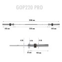 GOP220 PRO + ZG1000R ZACISKI LOCK GRYF PROSTY OLIMPIJSKI 20KG 2200MM HMS