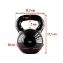 KNV16 BLACK KETTLEBELL ŻELIWNY POKRYTY WINYLEM HMS